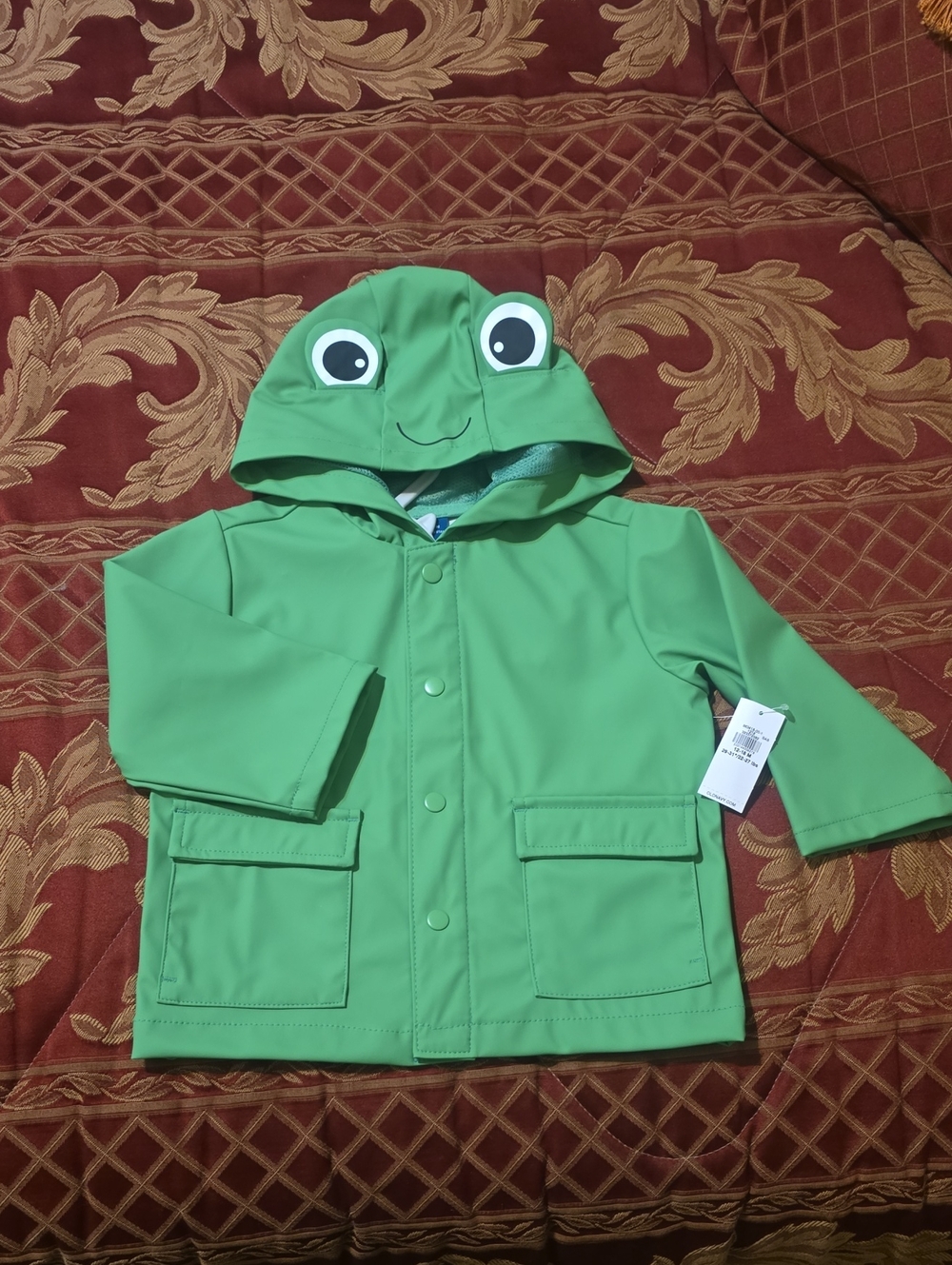 Old Navy Green Kids Raincoat with Frog Hood - [12-18 Months]